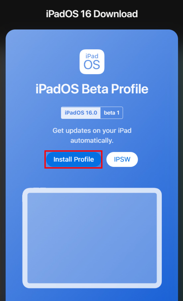 Cách cập nhật iPadOS 16 Beta 1